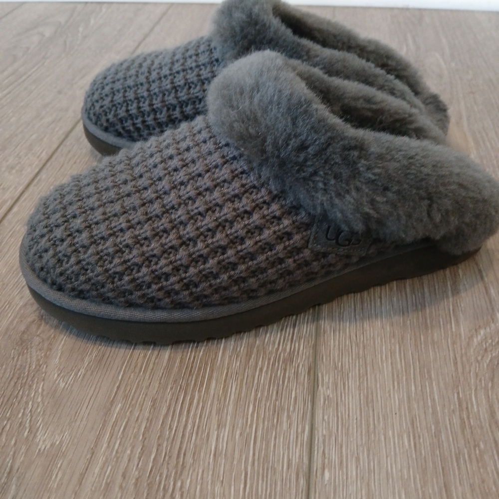 UGG Gray Fuzzy Slippers